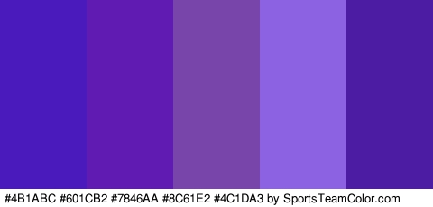 #4B1ABC #601CB2 #7846AA #8C61E2 #4C1DA3 Colors