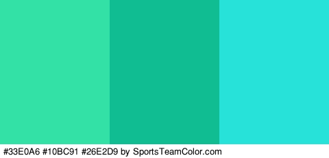 #33E0A6 #10BC91 #26E2D9 Colors