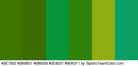 #3E7500 #3B6B01 #089339 #2E8207 #90AD11 #0CA067 Colors