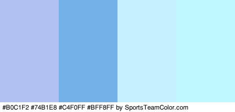 #B0C1F2 #74B1E8 #C4F0FF #BFF8FF Colors