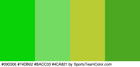 #09D306 #74DB62 #BACC33 #4CA821 Colors