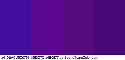 #410EA0 #5C0791 #550C7C #4B0877 Colors