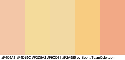 #F4C6A8 #F4DB9C #F2D8A2 #F9CD81 #F2A985 Colors