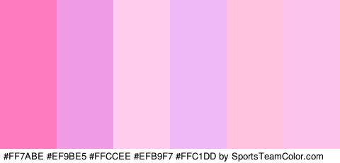 #FF7ABE #EF9BE5 #FFCCEE #EFB9F7 #FFC1DD #FCC4EC Colors