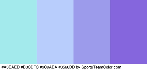 #A3EAED #B8CDFC #9C9AEA #8566DD Colors