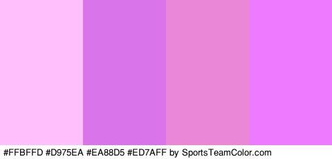 #FFBFFD #D975EA #EA88D5 #ED7AFF Colors