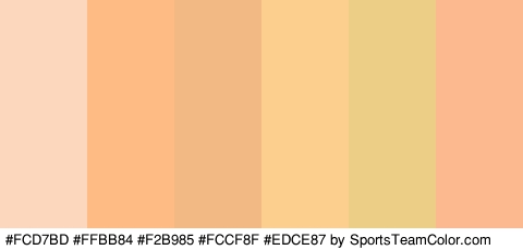 #FCD7BD #FFBB84 #F2B985 #FCCF8F #EDCE87 #FCB98F Colors