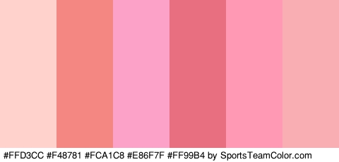 #FFD3CC #F48781 #FCA1C8 #E86F7F #FF99B4 #F9AEB3 Colors