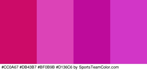 #CC0A67 #DB43B7 #BF0B9B #D136C6 Colors