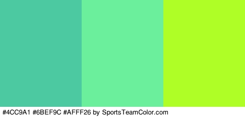 #4CC9A1 #6BEF9C #AFFF26 Colors