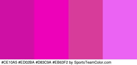 #CE10A5 #ED02BA #D83C9A #EB63F2 Colors