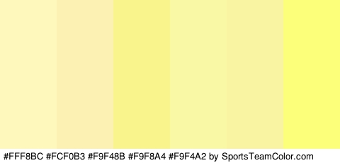 #FFF8BC #FCF0B3 #F9F48B #F9F8A4 #F9F4A2 #FCFF7A Colors