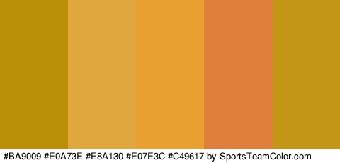 #BA9009 #E0A73E #E8A130 #E07E3C #C49617 Colors