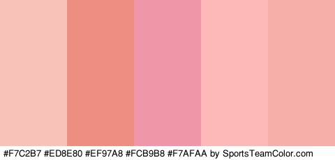 #F7C2B7 #ED8E80 #EF97A8 #FCB9B8 #F7AFAA Colors