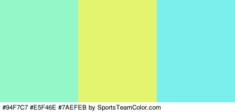 #94F7C7 #E5F46E #7AEFEB Colors