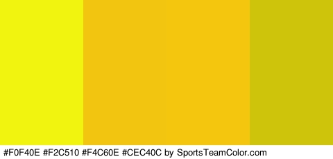 #F0F40E #F2C510 #F4C60E #CEC40C Colors