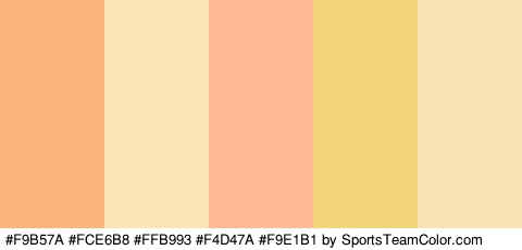 #F9B57A #FCE6B8 #FFB993 #F4D47A #F9E1B1 Colors