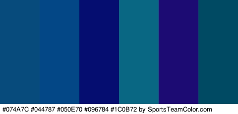 #074A7C #044787 #050E70 #096784 #1C0B72 #004A63 Colors