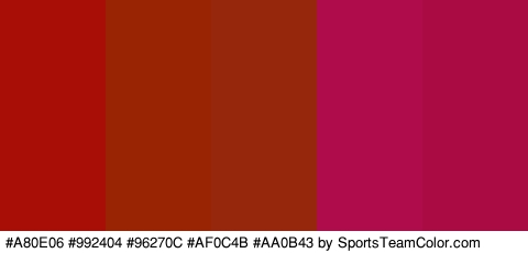 #A80E06 #992404 #96270C #AF0C4B #AA0B43 Colors