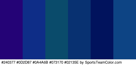 #240377 #0D2D87 #0A4A6B #073170 #02135E #0D4484 Colors