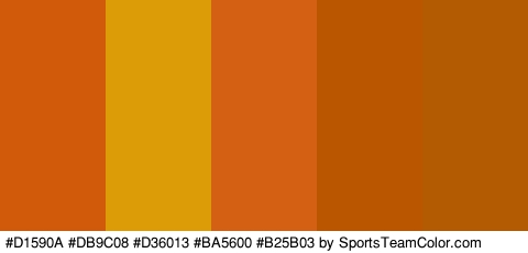 #D1590A #DB9C08 #D36013 #BA5600 #B25B03 Colors