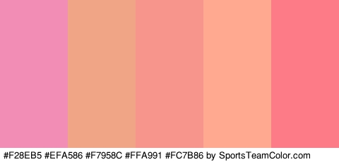 #F28EB5 #EFA586 #F7958C #FFA991 #FC7B86 Colors