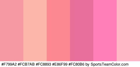 #F799A2 #FCB7AB #FC8893 #E86F99 #FC80B6 #FFB7C5 Colors