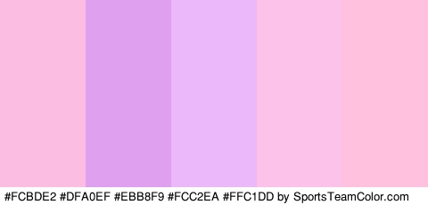 #FCBDE2 #DFA0EF #EBB8F9 #FCC2EA #FFC1DD Colors