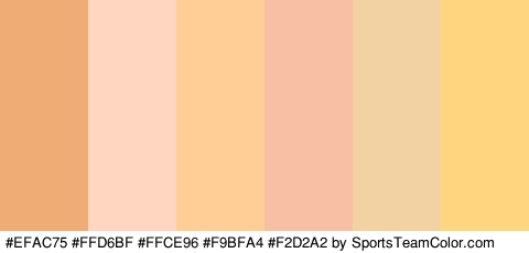 #EFAC75 #FFD6BF #FFCE96 #F9BFA4 #F2D2A2 #FFD67F Colors