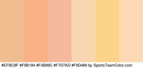 #EFBC8F #F9B184 #F4B89C #F7D7AD #F9D489 #FCD7B3 Colors