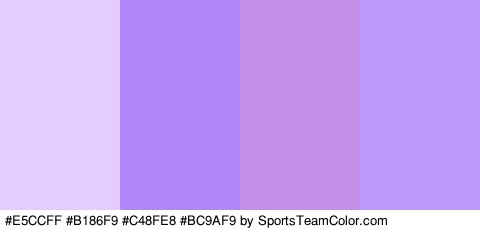 #E5CCFF #B186F9 #C48FE8 #BC9AF9 Colors