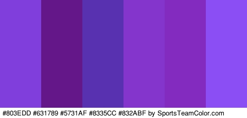 #803EDD #631789 #5731AF #8335CC #832ABF #8B4EF4 Colors