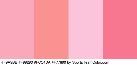 #F9A9BB #F99290 #FCC4DA #F77690 Colors