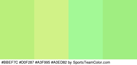 #BBEF7C #D0F287 #A3F995 #A0ED82 Colors