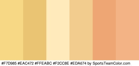 #F7D985 #EAC472 #FFEABC #F2CC8E #EDA674 #F4B384 Colors