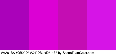 #AA01BA #DB00D3 #C40DB2 #D614E8 Colors