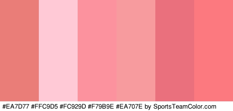 #EA7D77 #FFC9D5 #FC929D #F79B9E #EA707E #FC797F Colors