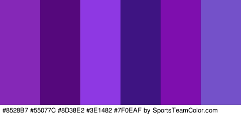 #8528B7 #55077C #8D38E2 #3E1482 #7F0EAF #7450C9 Colors