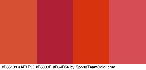 #D65133 #AF1F35 #D6330E #D64D56 Colors