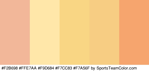 #F2B698 #FFE7AA #F9D684 #F7CC83 #F7A56F Colors