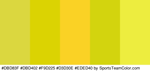 #DBD83F #DBD402 #F9D225 #D3D30E #EDED40 Colors