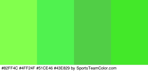 #82FF4C #4FF24F #51CE46 #43E829 Colors