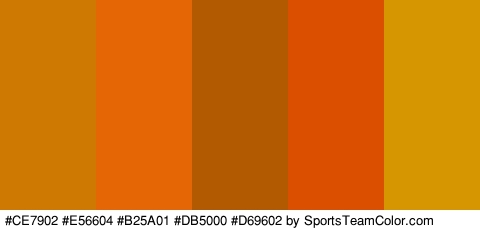 #CE7902 #E56604 #B25A01 #DB5000 #D69602 Colors