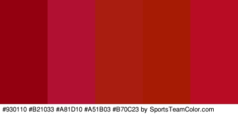 #930110 #B21033 #A81D10 #A51B03 #B70C23 Colors