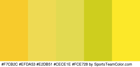 #F7CB2C #EFDA53 #E2DB51 #CECE1E #FCE728 Colors