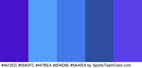 #4612CC #55A0FC #447BEA #2D4D9E #5A40E8 Colors