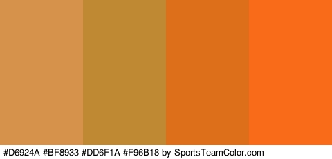 #D6924A #BF8933 #DD6F1A #F96B18 Colors