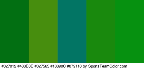 #027012 #488E0E #027565 #18890C #079110 Colors