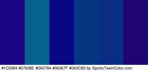 #1C0584 #07638E #0A0784 #06367F #0A2C82 #1E0570 Colors