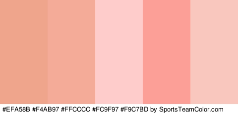 #EFA58B #F4AB97 #FFCCCC #FC9F97 #F9C7BD Colors